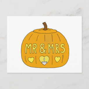 Cartão Postal Halloween Romântico Senhor e Senhora