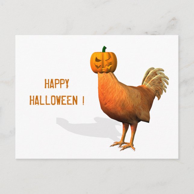 Cartão Postal Halloween Rooster (Frente)