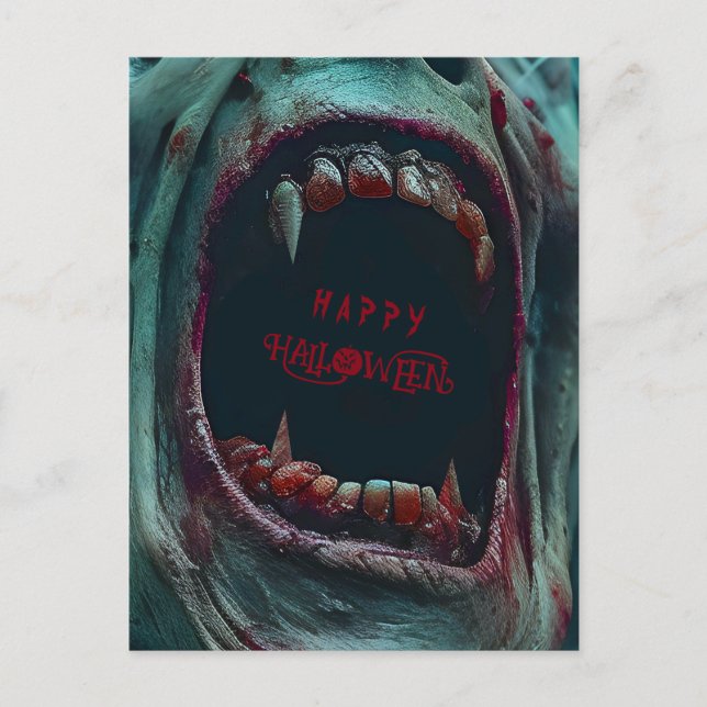 CARTÃO POSTAL HALLOWEEN SCARY MONSTER COSTUME PARTIDO (Frente)