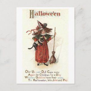 Cartão Postal Halloween, Seja criança por um dia, Vintage