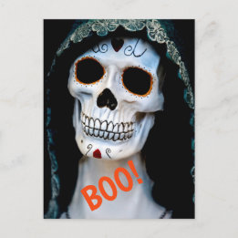 Cartão Postal Halloween Skeleton