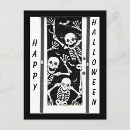 Cartão Postal Halloween Skeletons