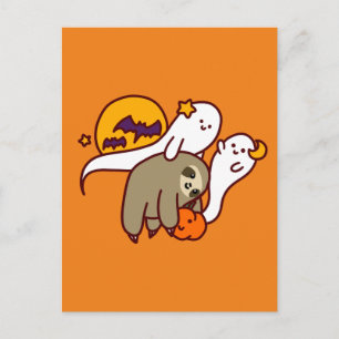 Cartão Postal Halloween Sloth