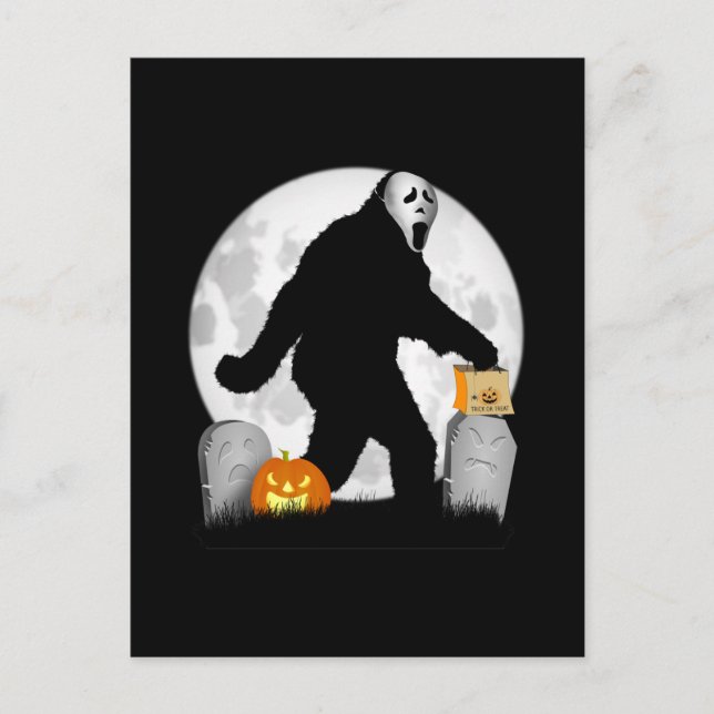 Cartão Postal Halloween Squatchin' (Frente)