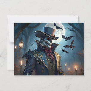 Cartão Postal Halloween Steampunk Southern Gentleman Zombie