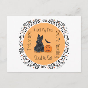 Cartão Postal Halloween Terrier Escocês