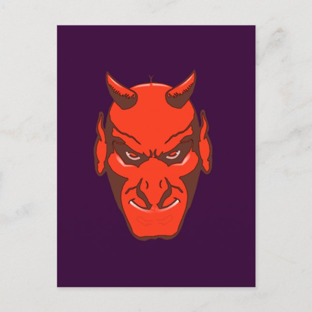 Cartão Postal Halloween Teufelskopf devora cabeça (Frente)