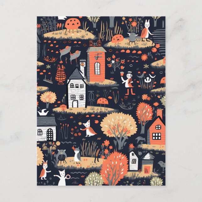 Cartão Postal Halloween Town Poster (Frente)