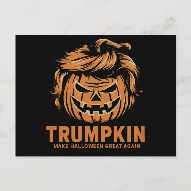 Cartão Postal Halloween Trumpkin Faz Excelente de Halloween nova (Frente)