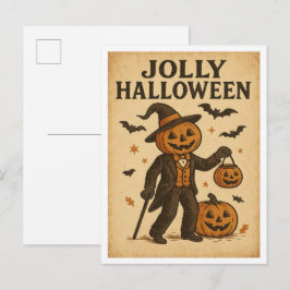 Cartão Postal Halloween Vintage Alegre Halloween