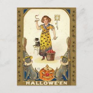 Cartão Postal Halloween Vintage Cobra Priestess