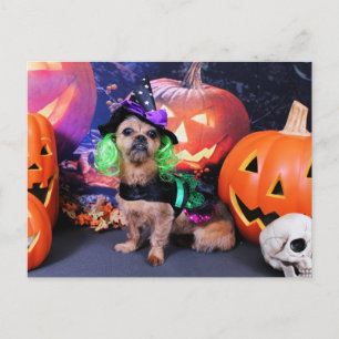 Cartão Postal Halloween - YorkiePekeX - Clara