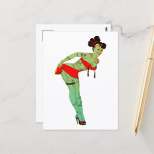 Cartão Postal Halloween Zumbi Retro