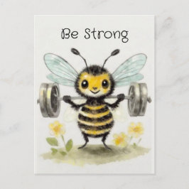 Cartão Postal Haltere Caprichoso de Aquarela Motivação Fitness A