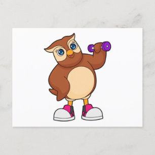 Cartão Postal Halteres Owl Fitness