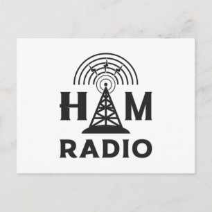 Cartão Postal HAM Radio Amateur Operador Antenna Code Gift Idea