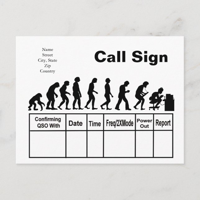 Cartão Postal Ham Radio Evolution QSL    CardPersonalize-o! (Frente)