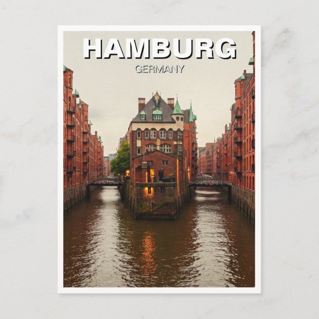 Cartão Postal Hamburg Speicherstadt Alemanha Viagem (Frente)
