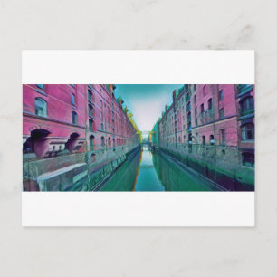 Cartão Postal Hamburg Speicherstadt Trabalho de arte