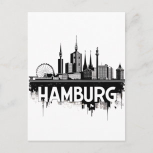 Cartão Postal Hamburgo Alemanha Horizonte–Paisagem Urbana Reflex