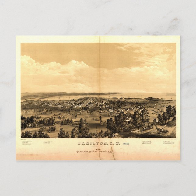 Cartão Postal Hamilton, Ontário, Canadá (1859) (Frente)