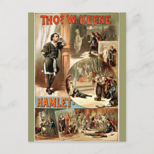 Cartão Postal Hamlet de Vintage Shakespeare, 1884,