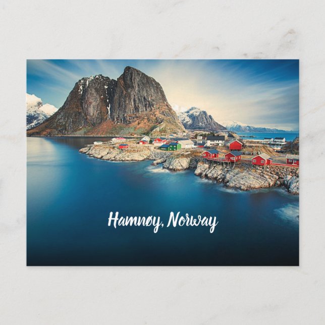 Cartão Postal Hamnøy Norway estilizada (Frente)
