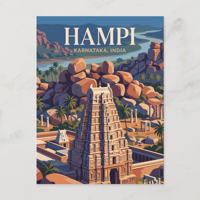 Cartão Postal Hampi Índia (Frente)