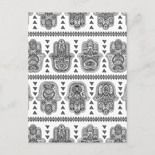 Cartão Postal Hamsa Desenhado à Mão Indiano