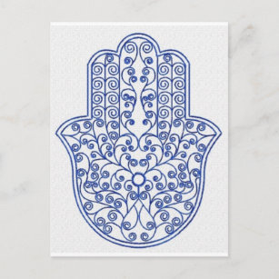 Cartão Postal hamsa*tunis*morocco*henna*azul