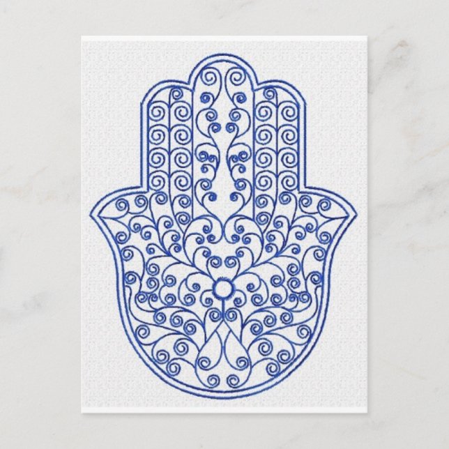 Cartão Postal hamsa*tunis*morocco*henna*azul (Frente)