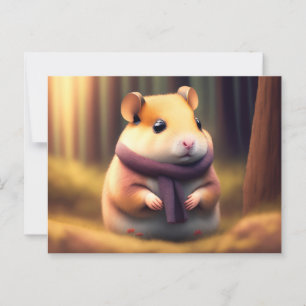 Cartão Postal Hamster bonito com cachecol