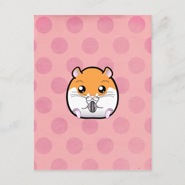 Cartão Postal Hamster Branco comum sírio-laranja (Frente)