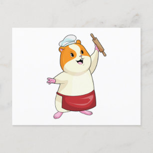 Cartão Postal Hamster como Baker com Rolling pin