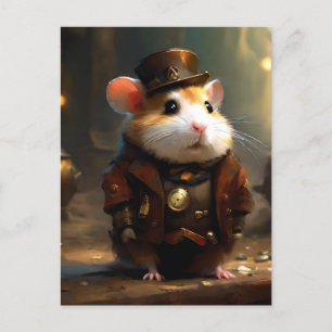 Cartão Postal Hamster de Steampunk