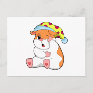 Cartão Postal Hamster dormindo com dorminhoco