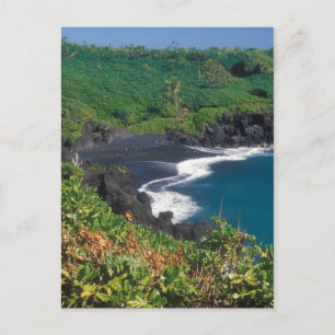 Cartão Postal Hana Black Sand Beach Maui Hawaii