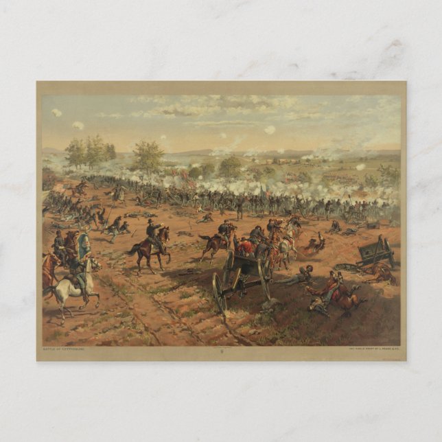 Cartão Postal Hancock em Gettysburg por Thure de Thulstrup (Frente)