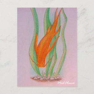 Cartão Postal Hand Drawn Koi Carp