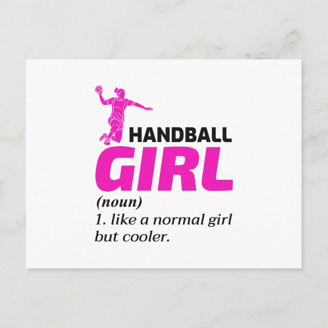 Cartão Postal Handball Girl Engraçado (Frente)