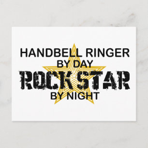 Cartão Postal Handbell RInger Rock Star por Noite