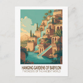 Cartão Postal Hanging Gardens of Babylon 7 Wonders of the World
