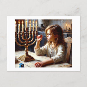 Cartão Postal Hannukah Lights,