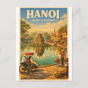 Cartão Postal Hanói, Vietnã, em uma clássica viagem retrô