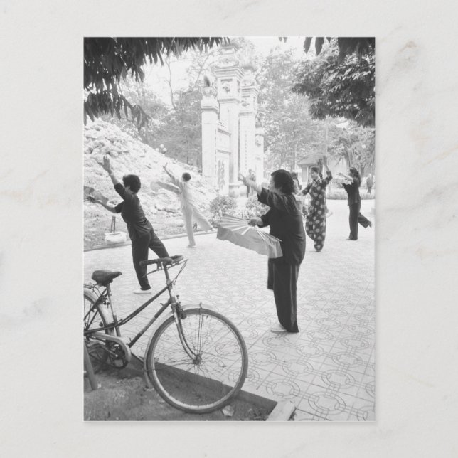 Cartão Postal Hanoi Vietnam, excertos matinais de Hoan Kiem (Frente)