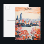 Cartão Postal Hanoi Vietnam Travel City Painting Aesthetic<br><div class="desc">Hanoi Vietnam Travel City Painting Aesthetic</div>