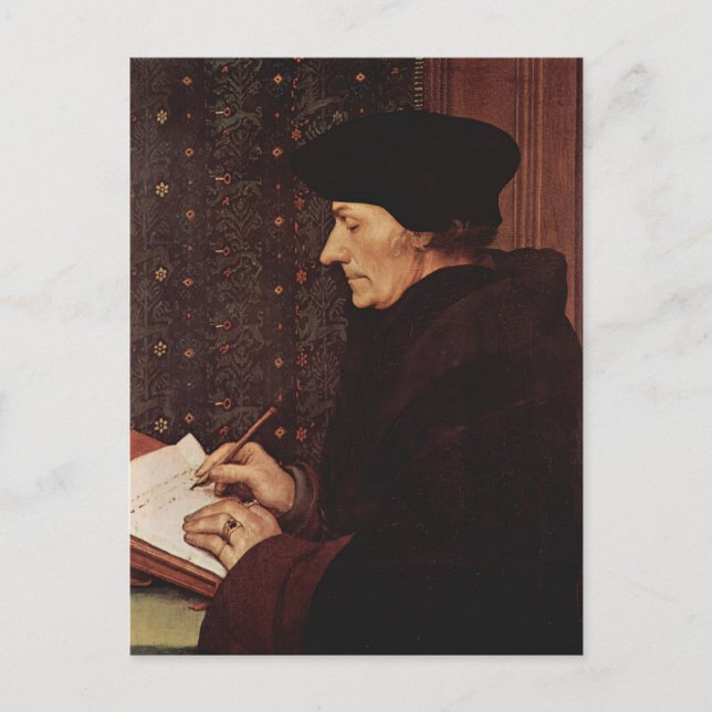 Cartão Postal Hans Holbein - Retrato de Desiderius Erasmus (Frente)