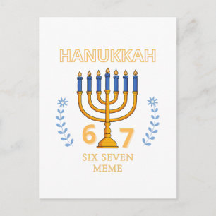 Cartão Postal Hanukkah 67 Seis Sete Meme