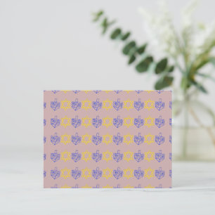 Cartão Postal Hanukkah Dreidels + Stars