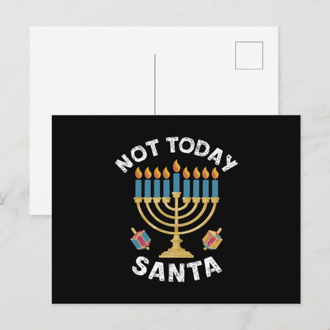 Cartão Postal Hanukkah Hoje Não Papai noel o judeu Chanukah (Frente/Verso)
